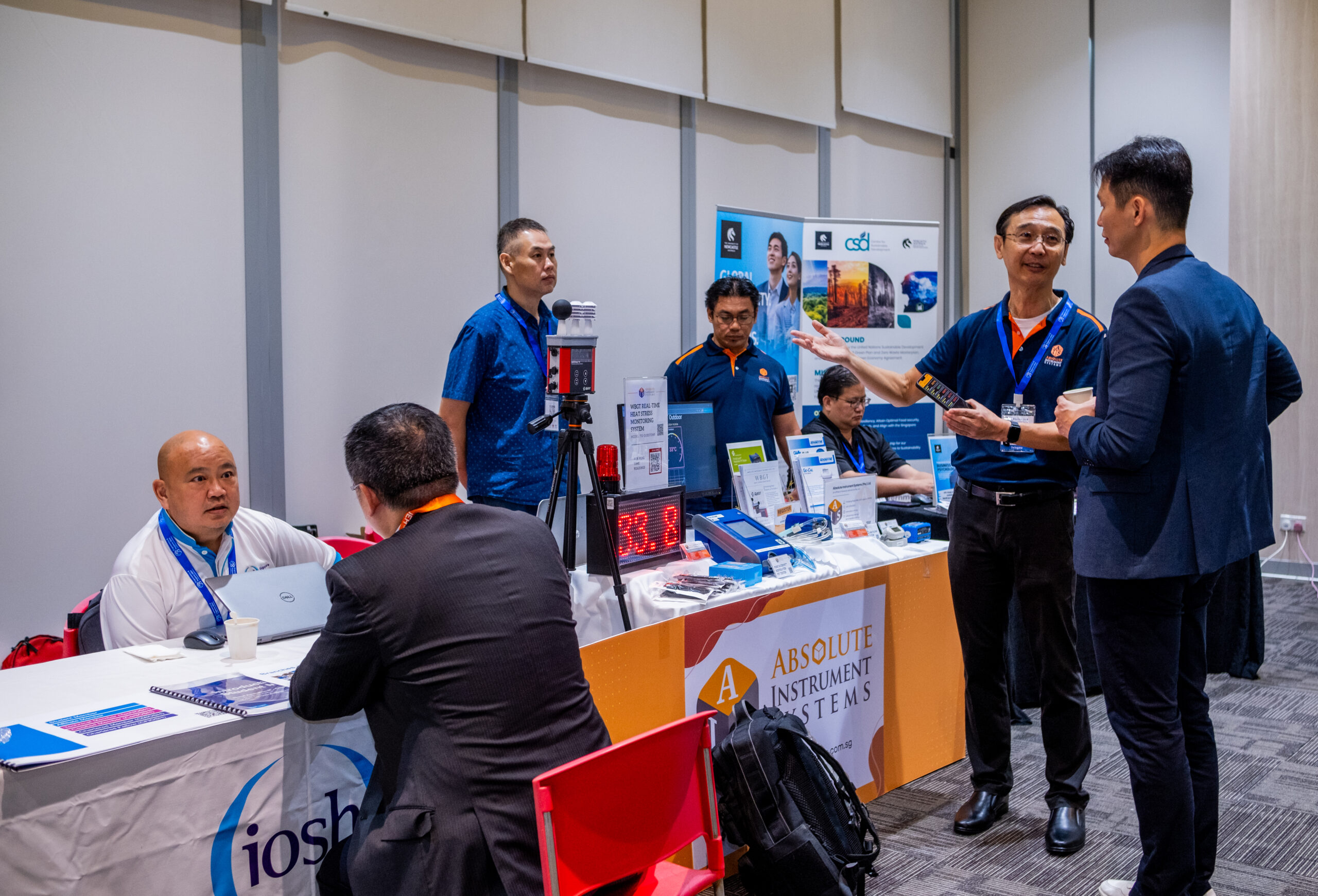 Conference networking and exhibition atmosphere